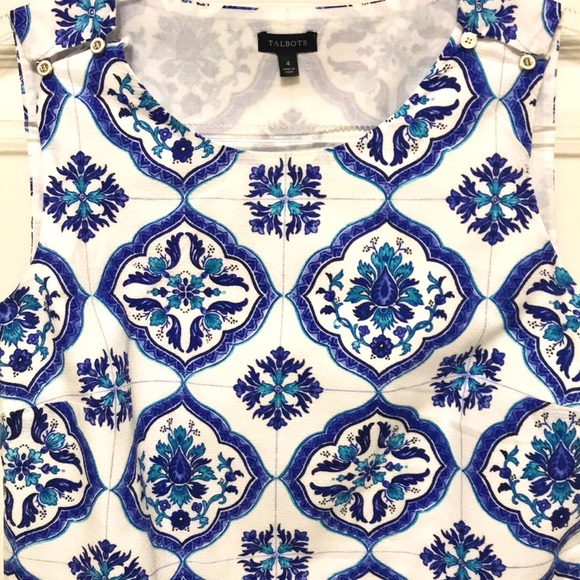 Talbots Medallion Print Shell Top - Picture 11 of 16